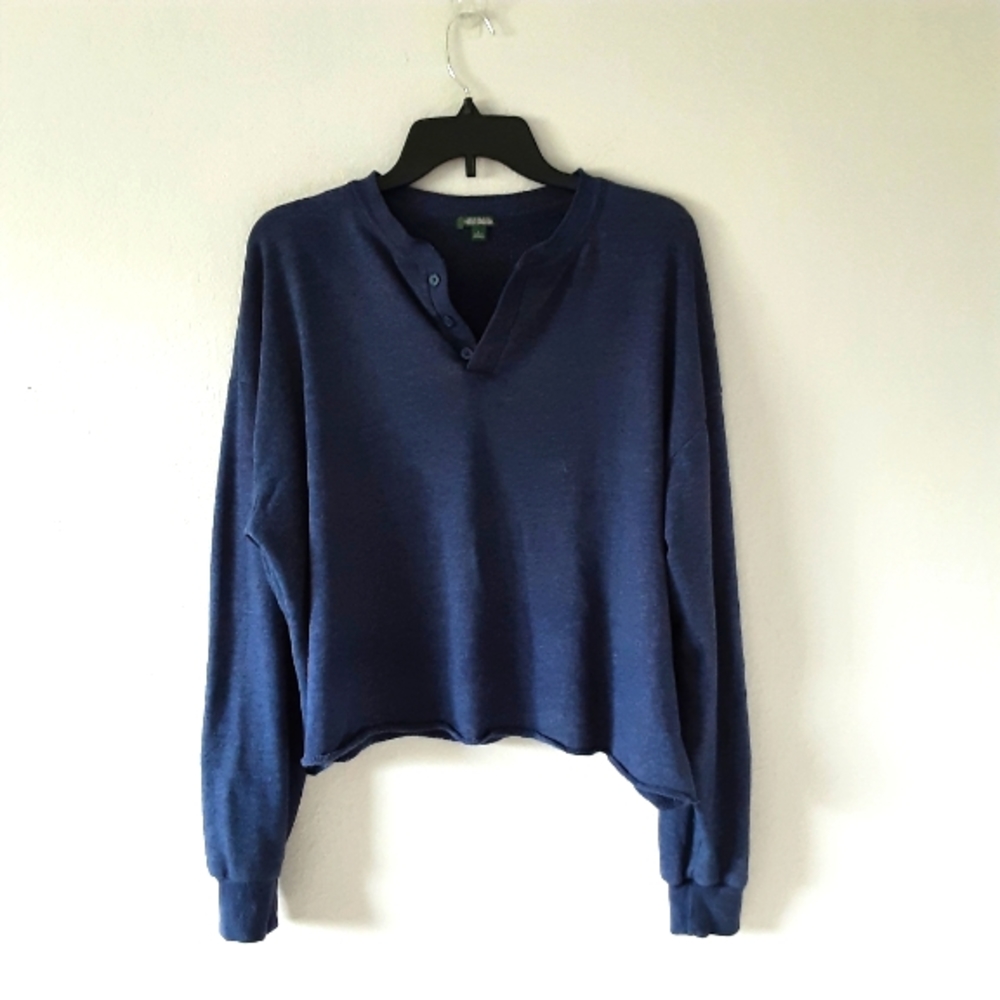 Wild Fable Pullover Crop Sweatshirt - Blue - L